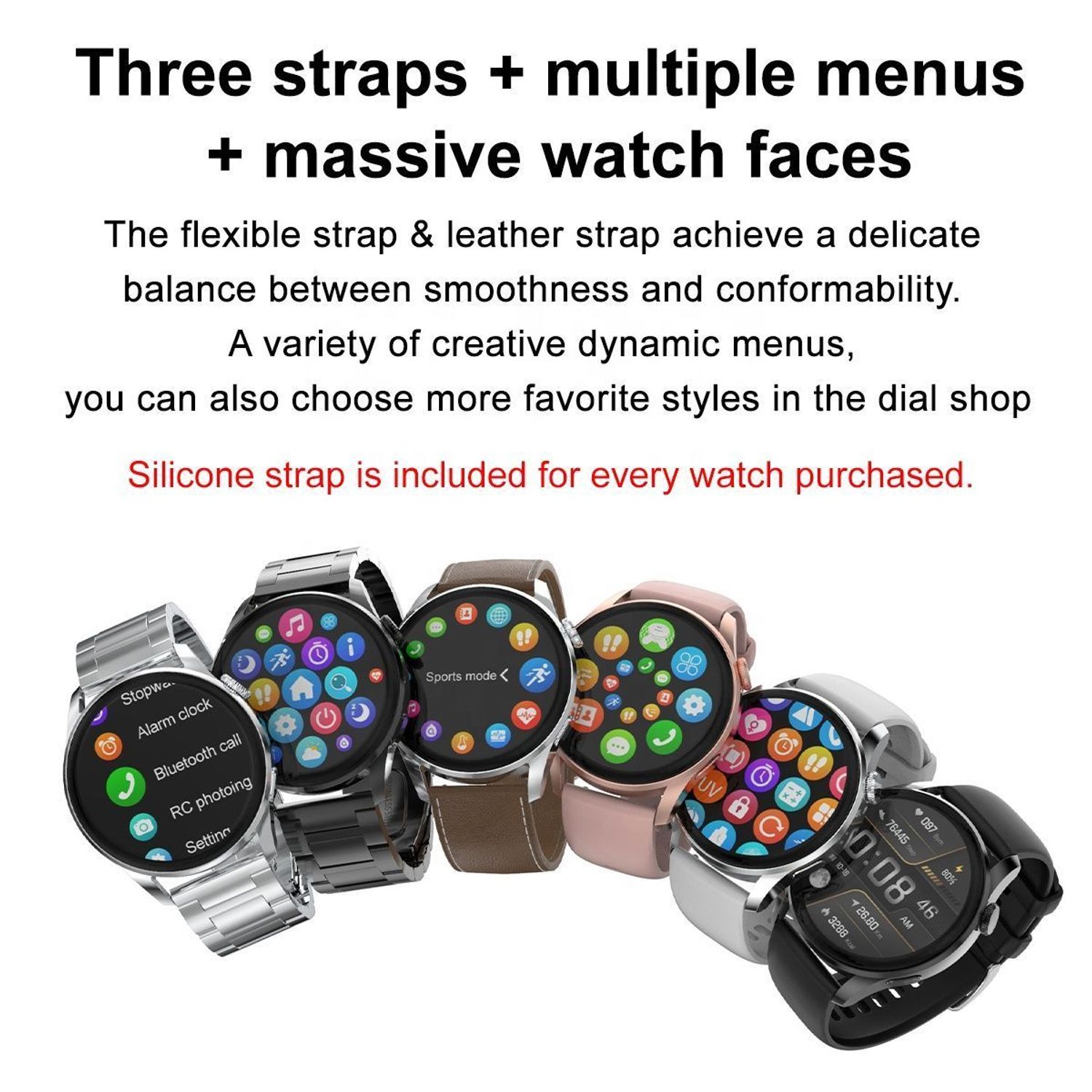 Zegarek Smartwatch Hagen z wymiennym paskiem HD13..jpg